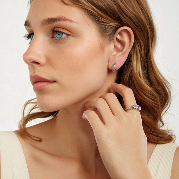 Set argint cu model floral [4]