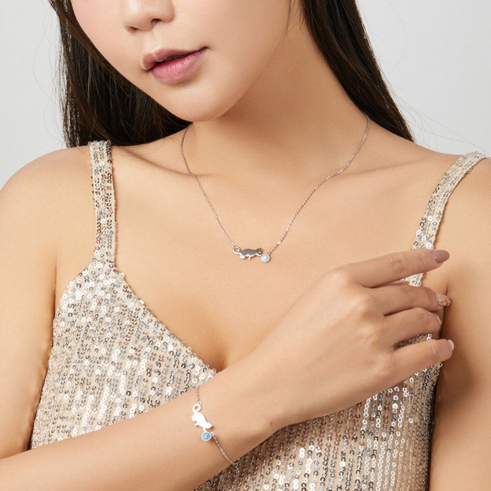 Set argint cu pisica si ghem de opal [2]