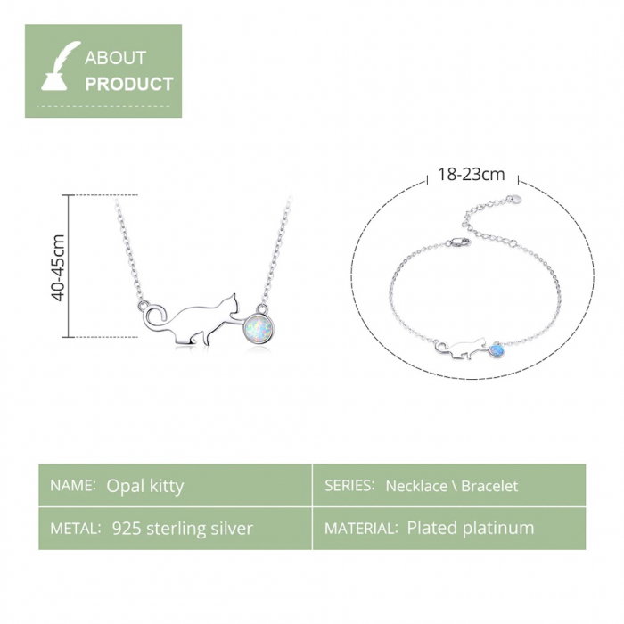 Set argint cu pisica si ghem de opal [5]