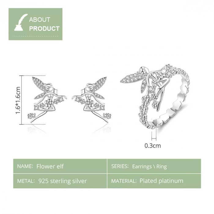 Set argint cu zane si flori [3]