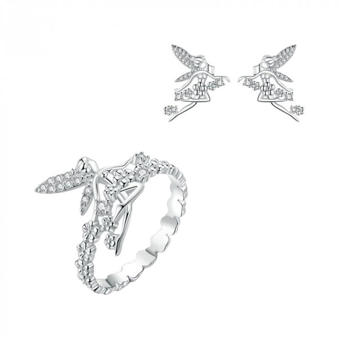 Set argint cu zane si flori [1]