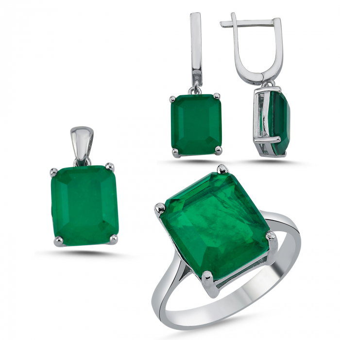 Set argint cu zirconii verzi [1]