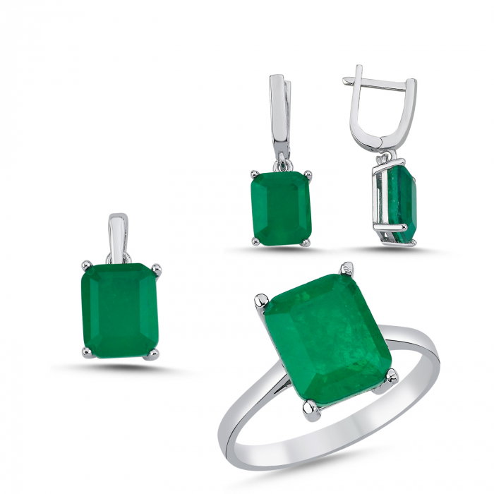 Set argint cu zirconii verzi [1]