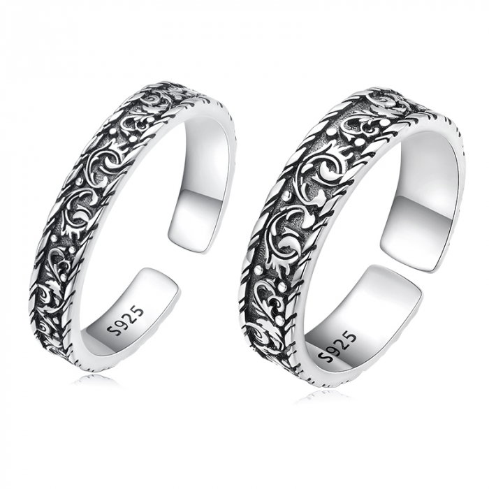 Set argint doua inele florale [1]