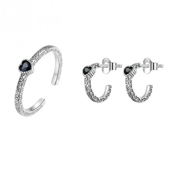 Set argint elegant cu inimioare [1]