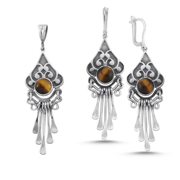 Set argint handmade Ochi de tigru [1]