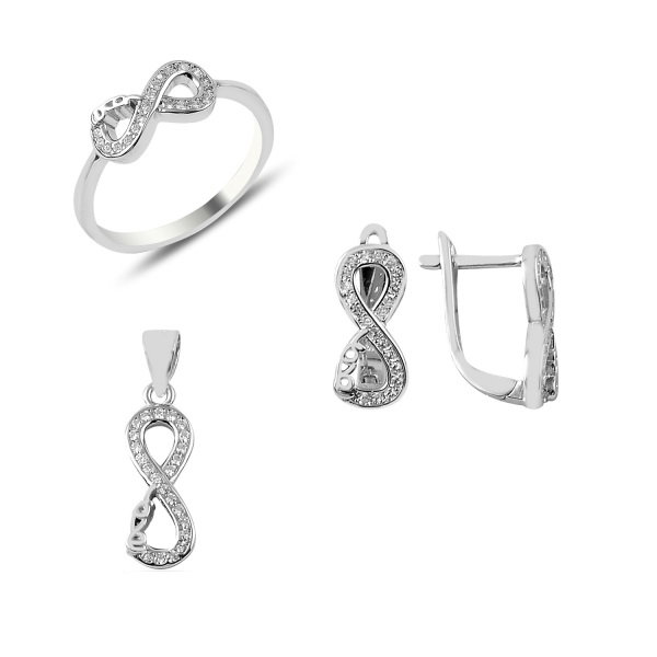 Set argint inel, cercei, pandant Love & Infinity [1]