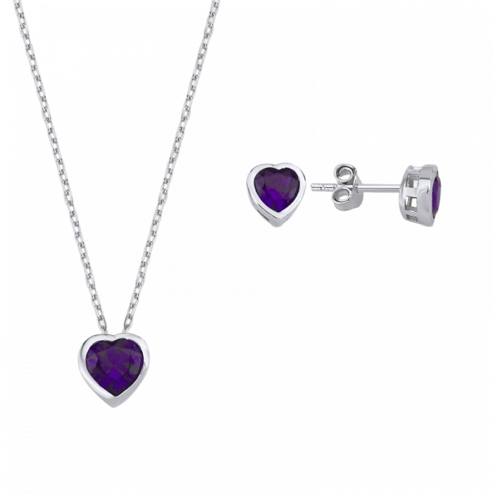 Set argint inimioare cu zirconii ametist [1]
