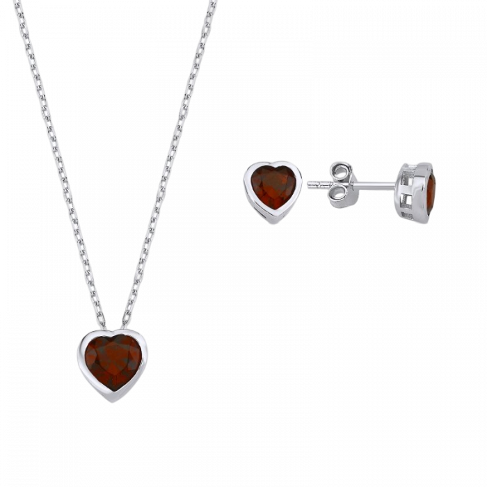 Set argint inimioare cu zirconii rosii [1]