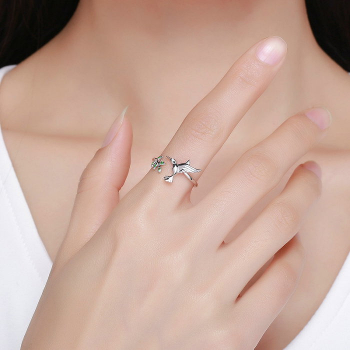 Set argint pasare colibri [24]