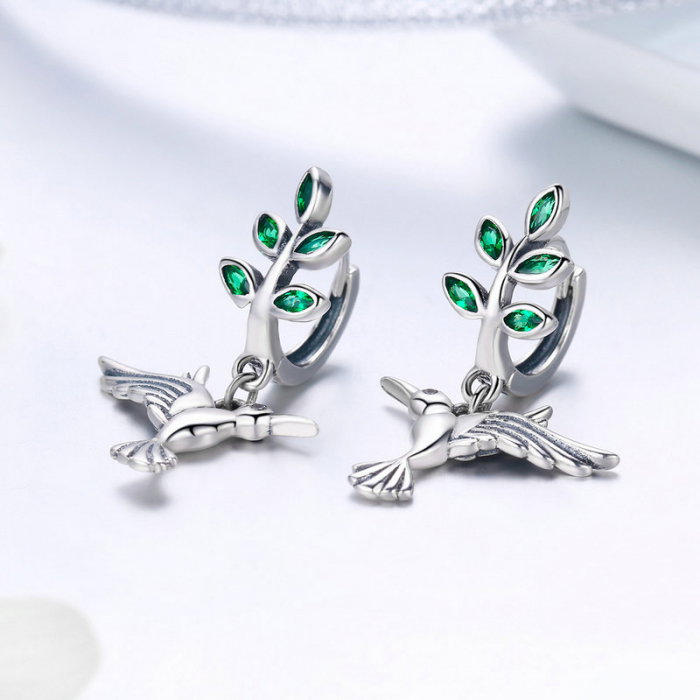 Set argint pasare colibri [5]