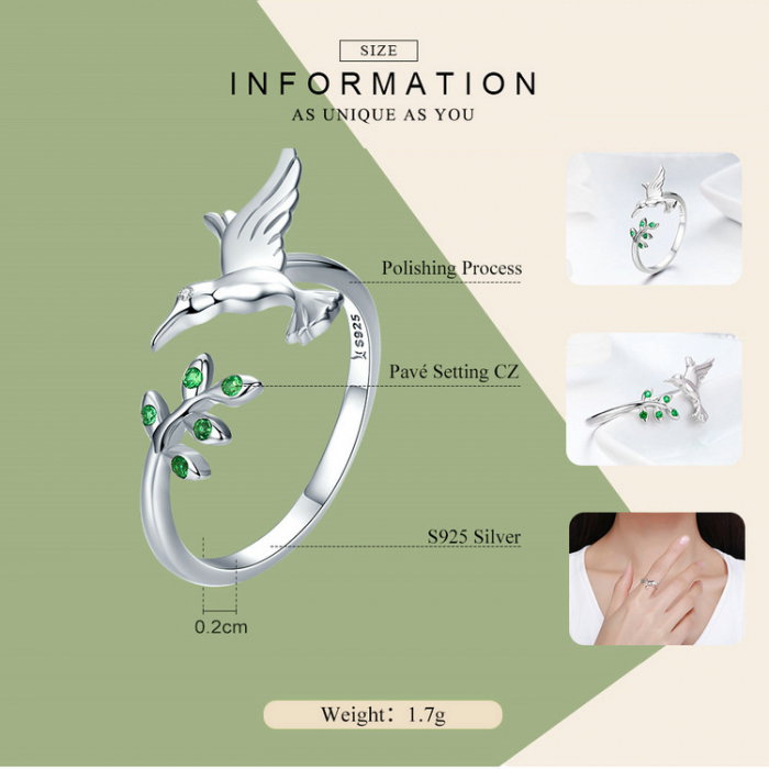 Set argint pasare colibri [28]