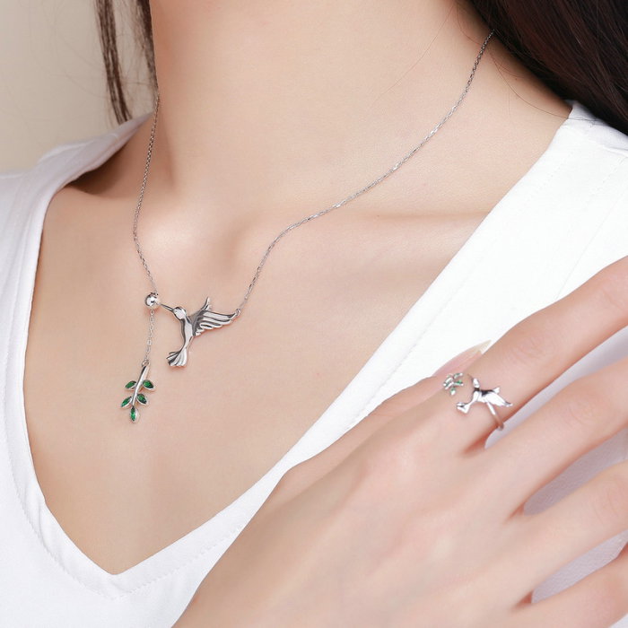 Set argint pasare colibri [14]