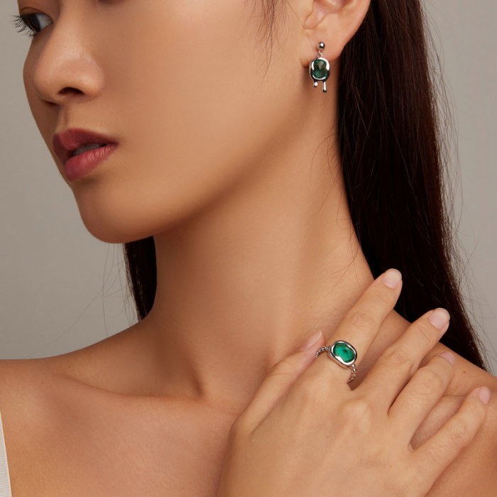 Set argint Picasso inel reglabil si cercei [2]