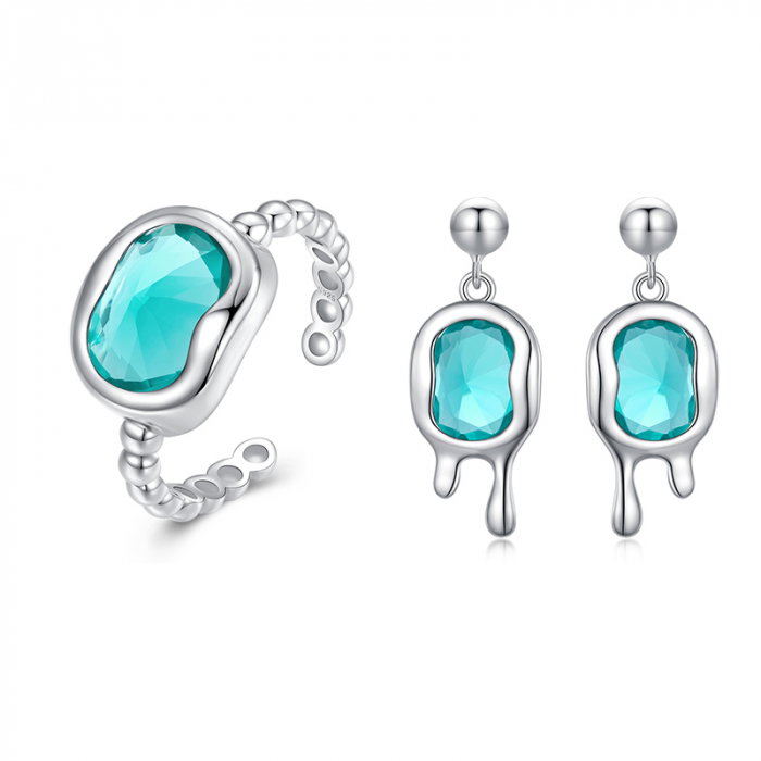 Set argint Picasso inel reglabil si cercei [1]