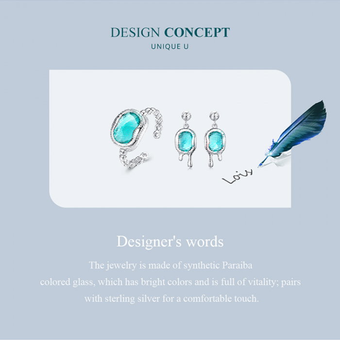 Set argint Picasso inel reglabil si cercei [4]