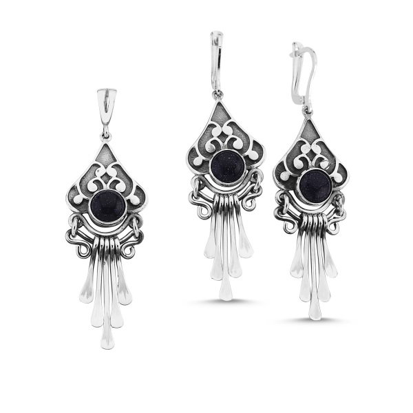 Set argint realizat manual cu Blue Goldstone [1]