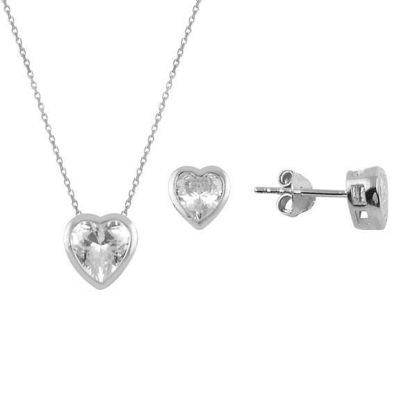 Set argint Solitaire cu inimioare [1]