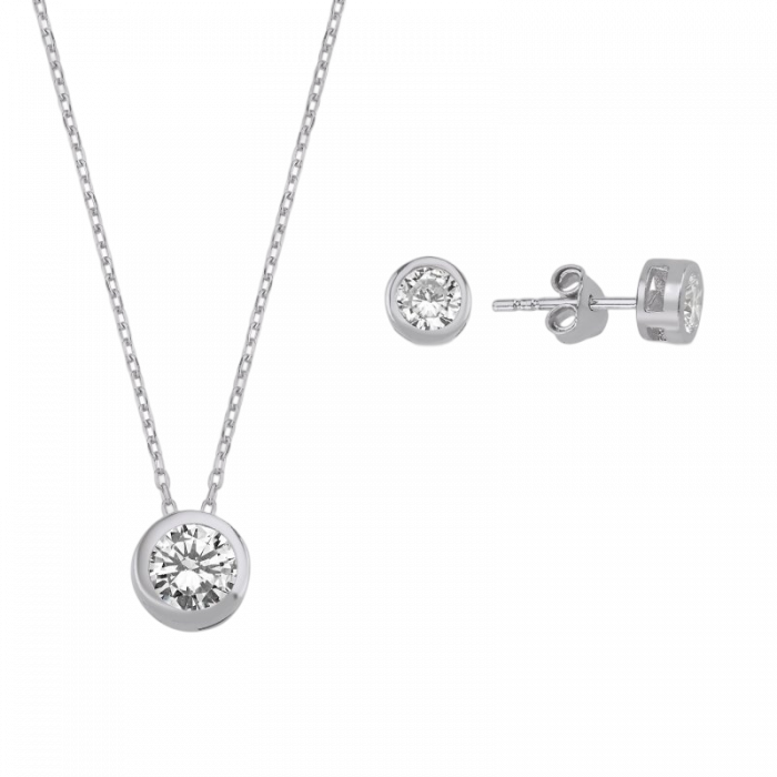 Set argint Solitaire cu zirconii [1]