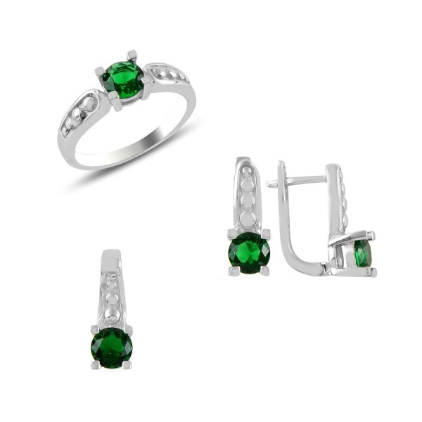 Set argint Solitaire cu zirconii rotunde [1]