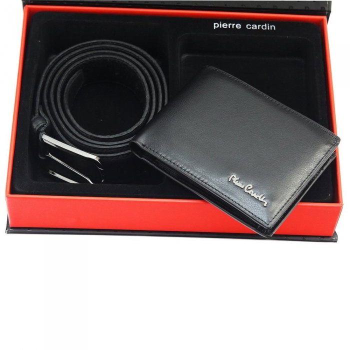 Set cadou barbati din piele naturala (portofel + curea) Pierre Cardin PORM800 [6]