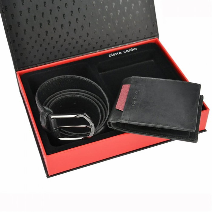Set cadou barbati din piele naturala (portofel + curea) Pierre Cardin PORM803 [7]