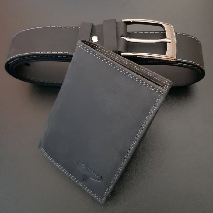 Set cadou barbati Wild BuffalO, portofel si curea din piele naturala, PORMG900 [2]