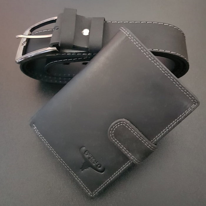 Set cadou barbati Wild BuffalO, portofel si curea din piele naturala, PORMG901 [3]