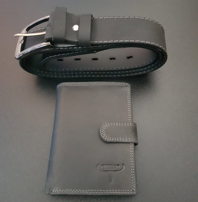 Set cadou barbati Wild BuffalO, portofel si curea din piele naturala, PORMG901 [38]
