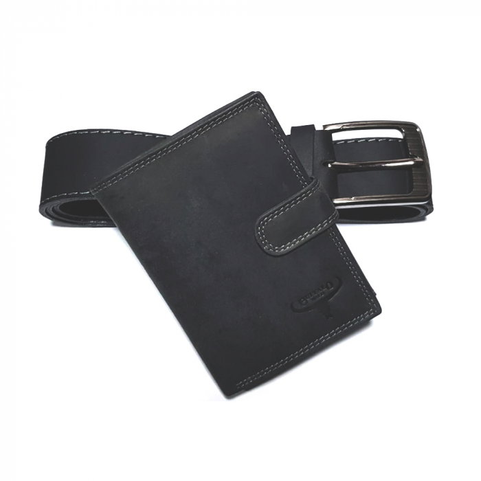 Set cadou barbati Wild BuffalO, portofel si curea din piele naturala, PORMG901 [2]