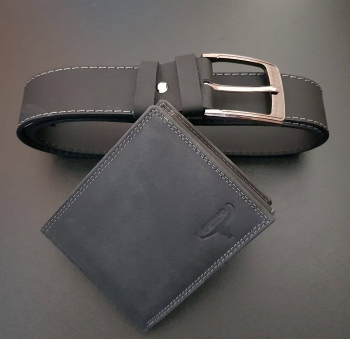 Set cadou barbati Wild BuffalO, portofel si curea din piele naturala, PORMG902 [26]