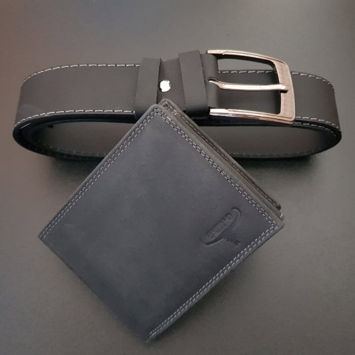 Set cadou barbati Wild BuffalO, portofel si curea din piele naturala, PORMG902 [16]