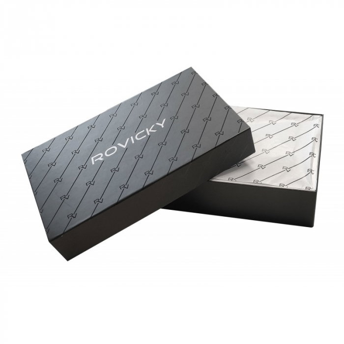 Set cadou barbati, portofel si curea din piele naturala, Rovicky, PORMG906, cu RFID [11]