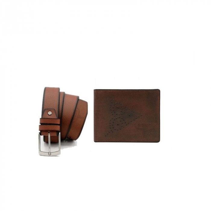 Set cadou barbati, portofel si curea din piele naturala, Wild, PORM808 [1]