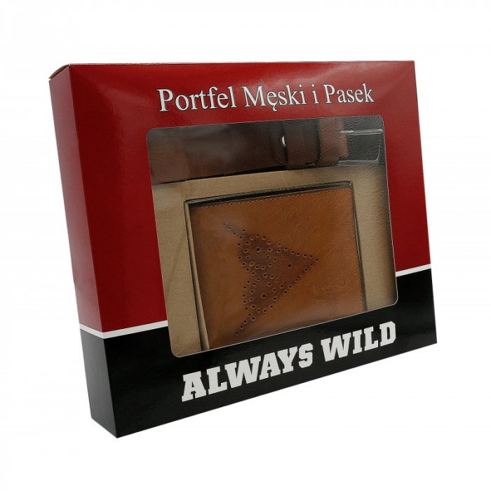 Set cadou barbati, portofel si curea din piele naturala, Wild, PORM805 [7]