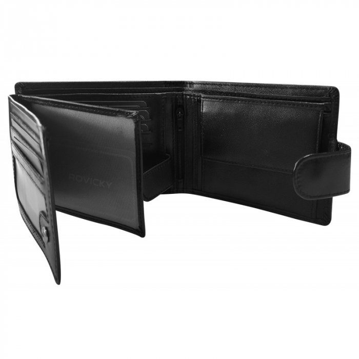 Set cadou barbati, portofel si curea din piele naturala, Rovicky, PORMG903, cu RFID [3]