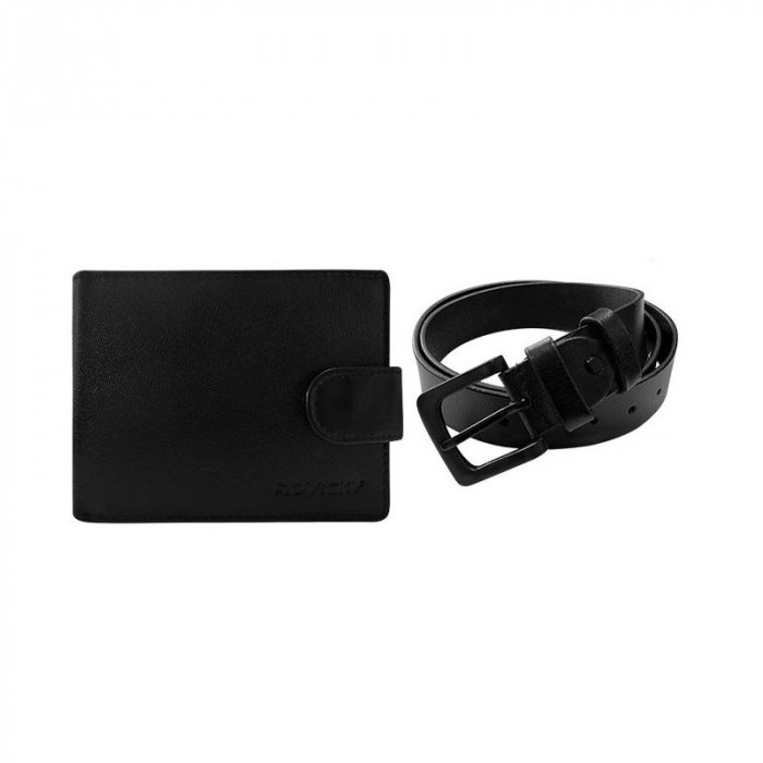 Set cadou barbati, portofel si curea din piele naturala, Rovicky, PORMG903, cu RFID [1]