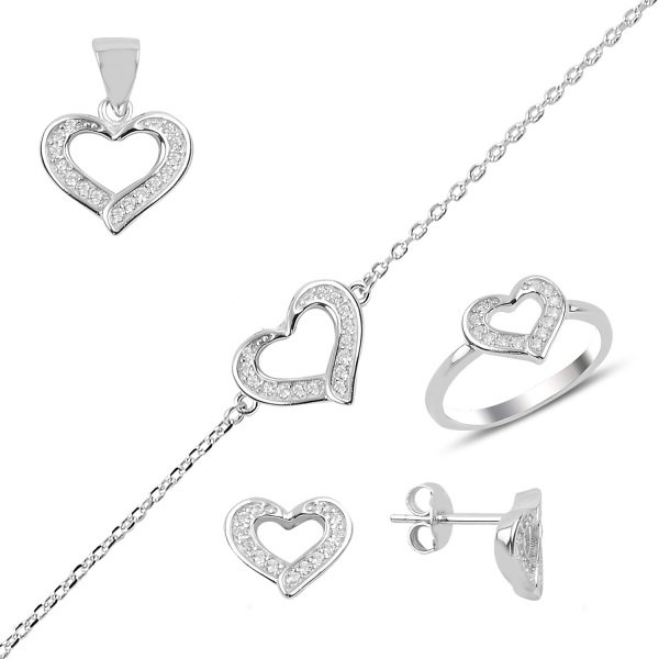 Set mireasa din argint cu inimioare [1]