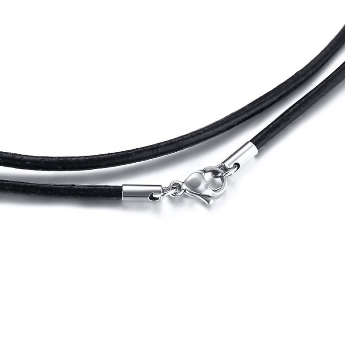 Snur sau bratara din piele cu inox 50 cm [3]