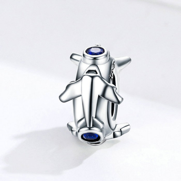 Talisman argint avion cu zirconii [3]