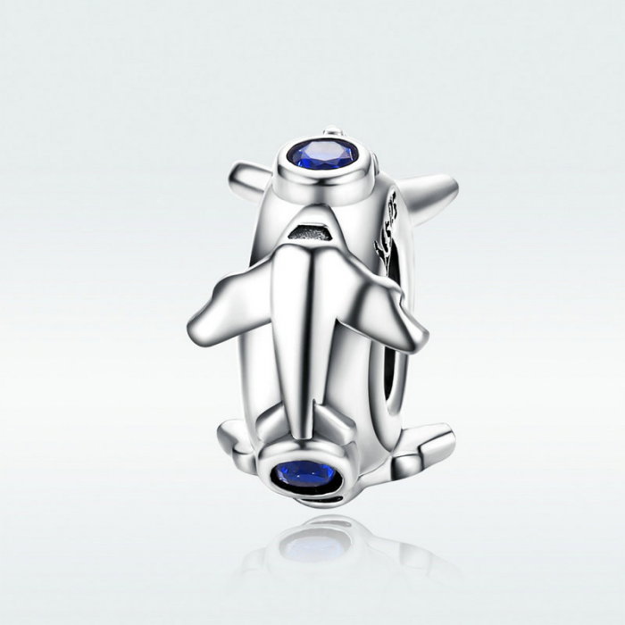 Talisman argint avion cu zirconii [5]