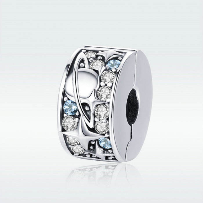 Talisman argint Clips cu planeta, luna si stele [6]