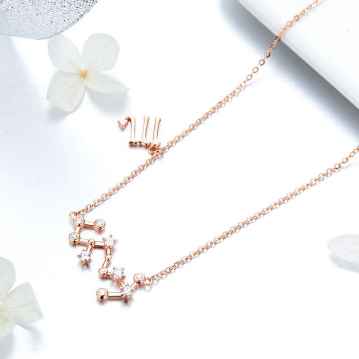 Colier argint Constelatia Scorpion placat cu aur roz [4]