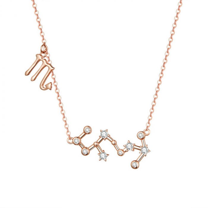 Colier argint Constelatia Scorpion placat cu aur roz [1]