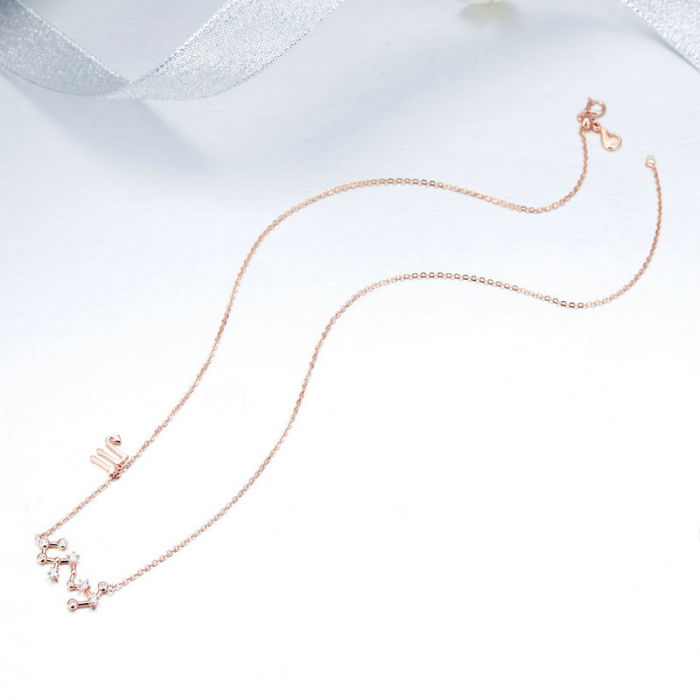 Colier argint Constelatia Scorpion placat cu aur roz [6]