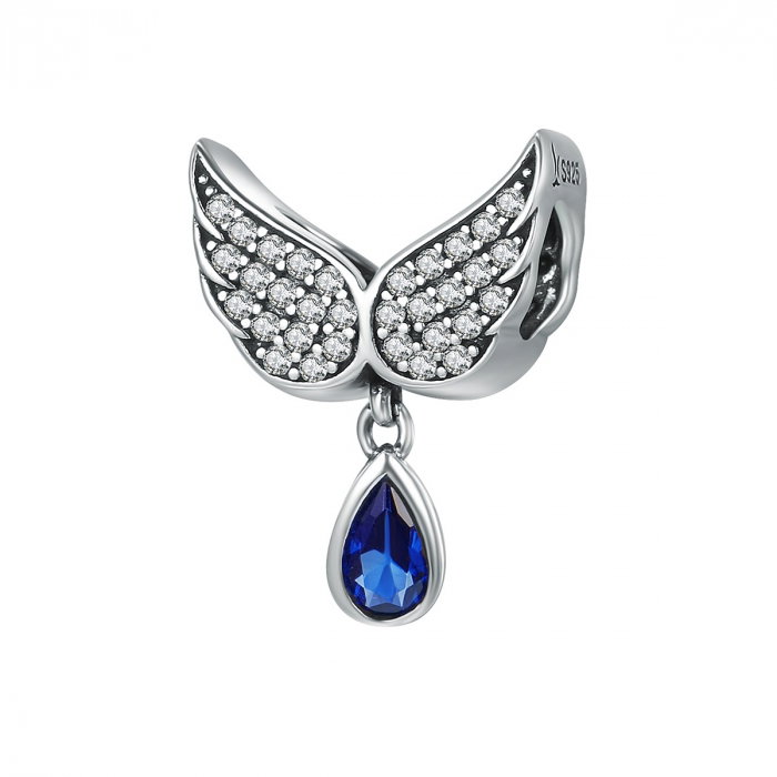 Talisman argint cu aripi de inger si zirconii [1]