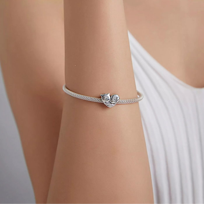 Talisman argint cu catel si pisicuta [2]