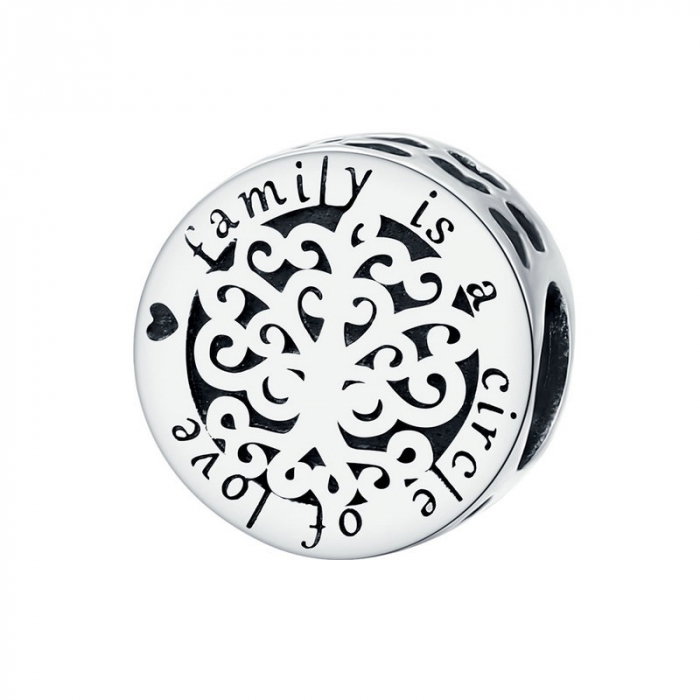Talisman argint cu copacul vietii Family is a circle of love [1]