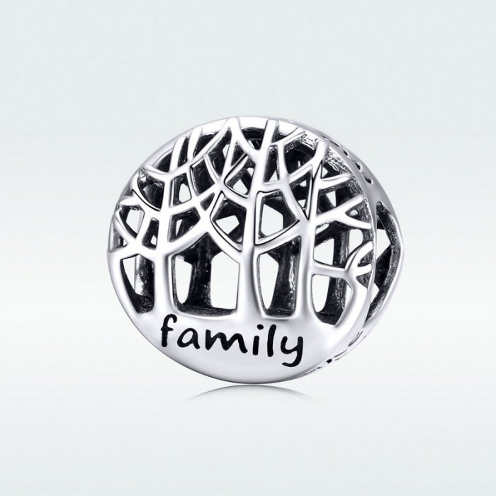 Talisman argint cu copacul vietii si mesaj Family [5]