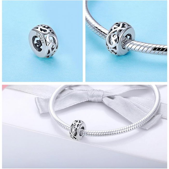 Talisman argint Retro cu frunze [3]